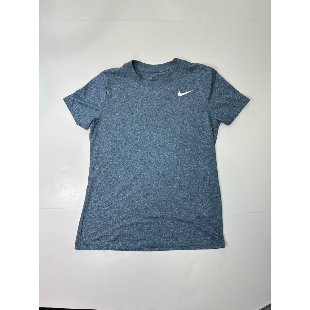 Nike Womens Dri-FIT Legend Short Sleeve Training T-Shirt Heather Blue Swoosh S